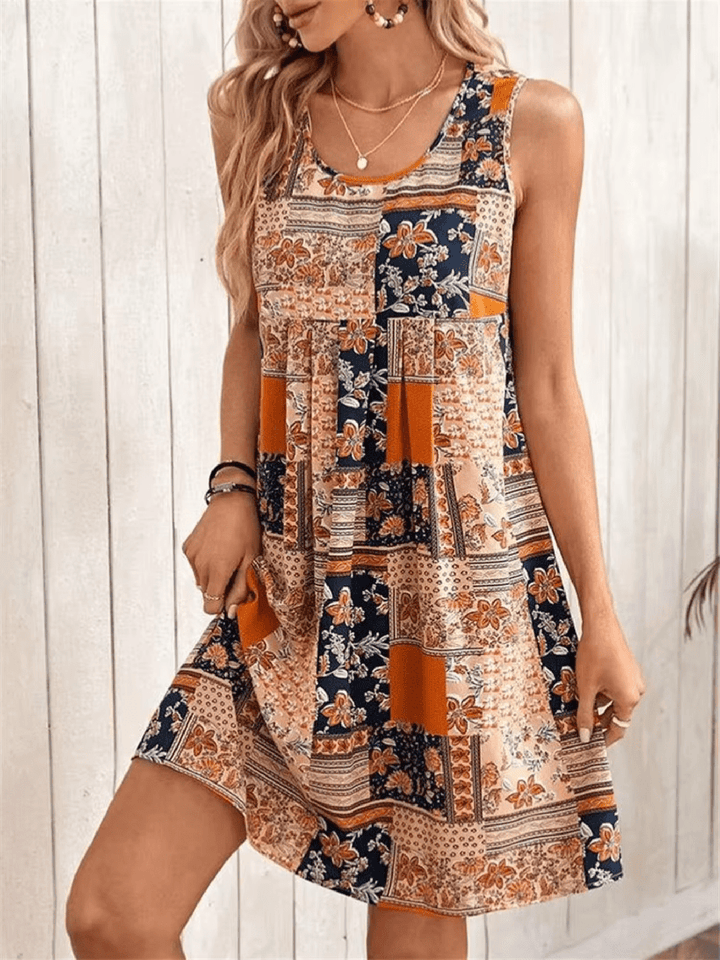 Abigail | Women Boho Printed Sleeveless Mini Dress