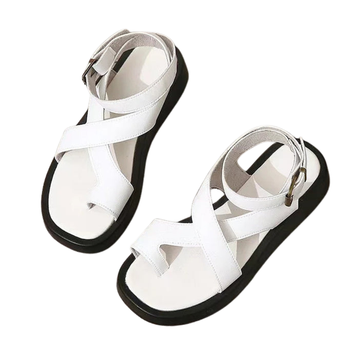 Abigail | Women's Minimalist Cross Strap Flat Sandals