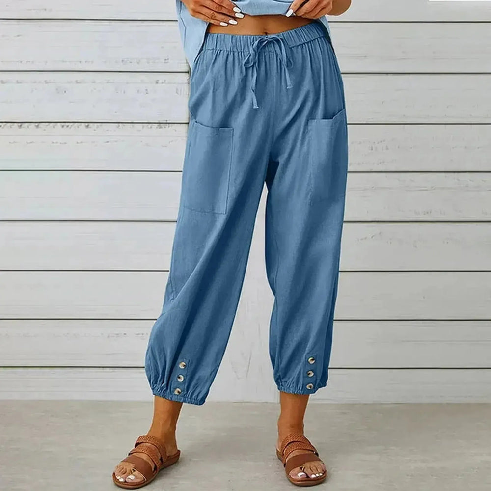 Addison | Women Boho Drawstring Pocket Casual Pants