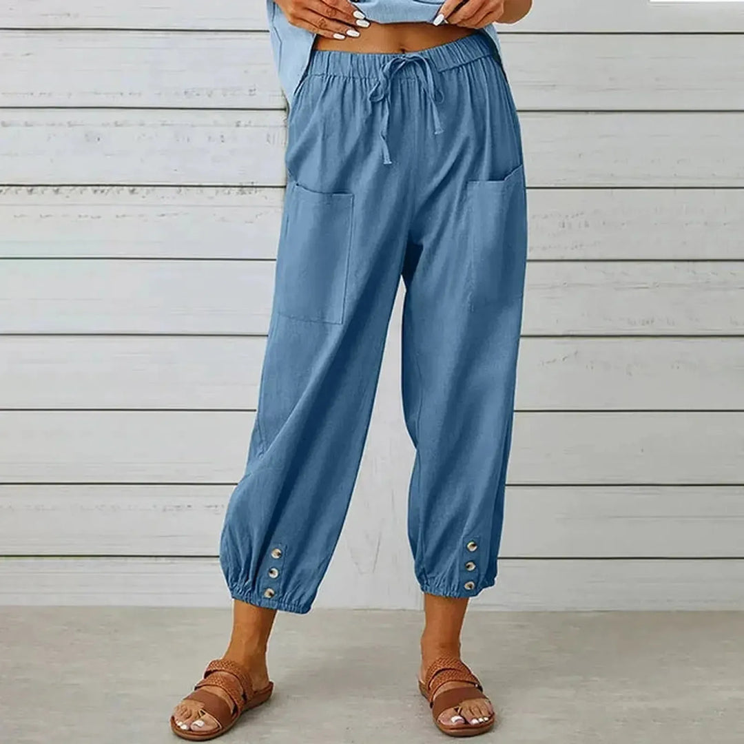Addison | Women Boho Drawstring Pocket Casual Pants
