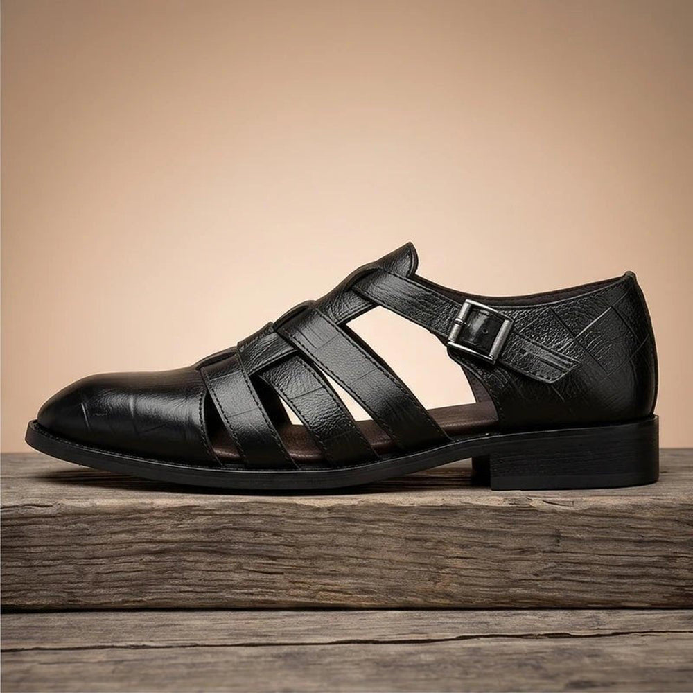 Aiden | Men's Fisherman Sandals Leather Closed-Toe Buckle Strap