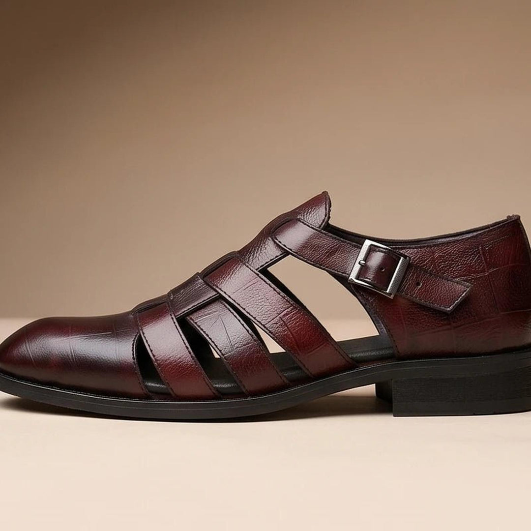 Aiden | Men's Fisherman Sandals Leather Closed-Toe Buckle Strap