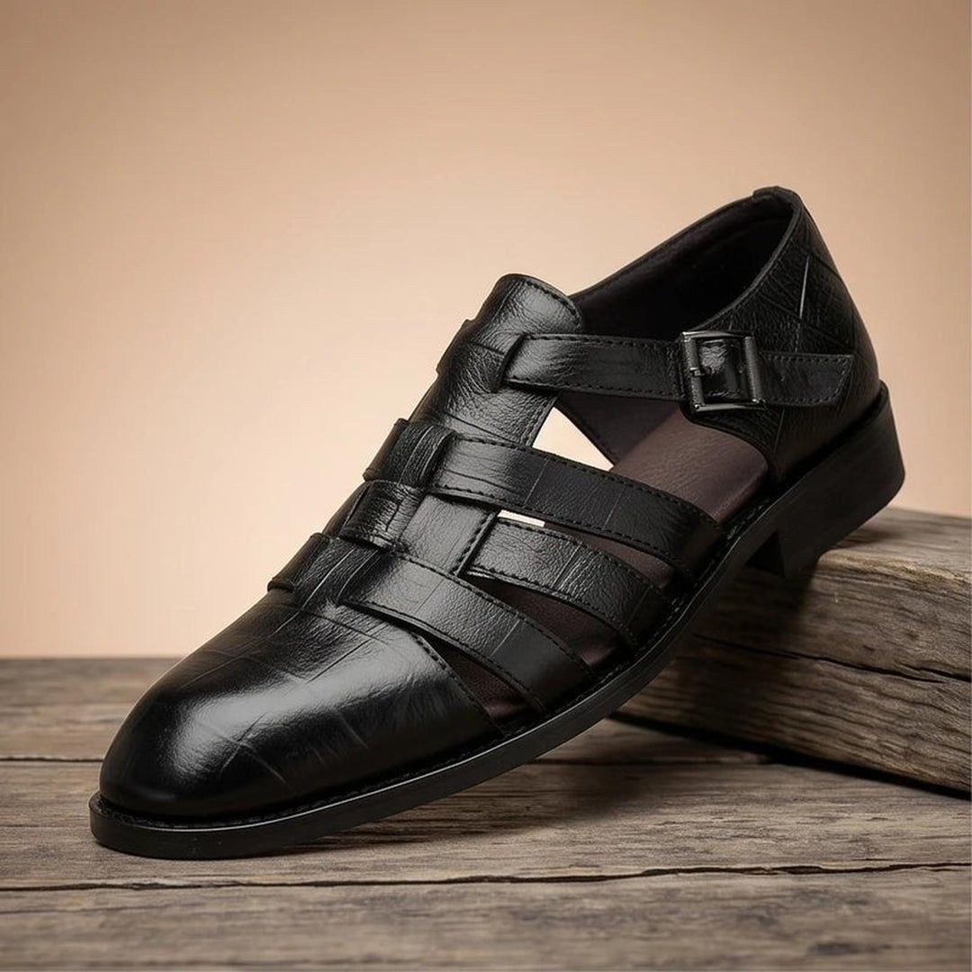 Aiden | Men's Fisherman Sandals Leather Closed-Toe Buckle Strap