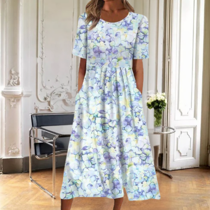 Alexis | Women's Botanical Print Midi Summer Dress