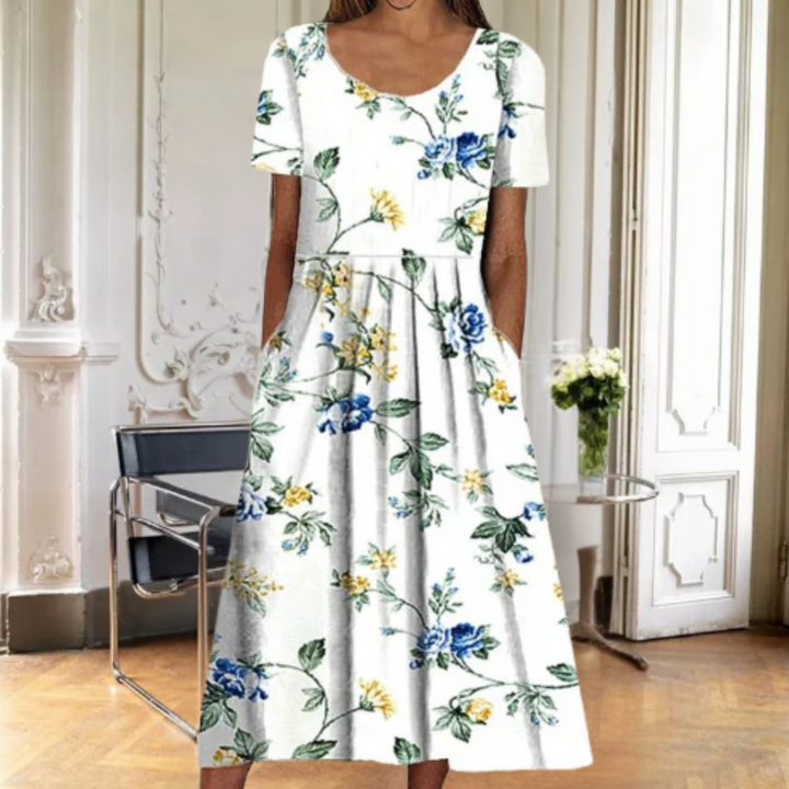 Alexis | Women's Botanical Print Midi Summer Dress