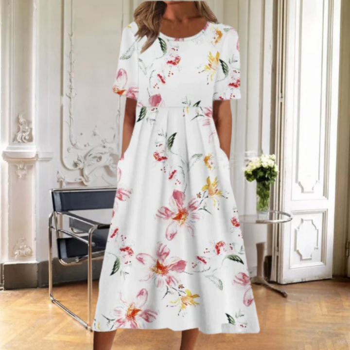 Alexis | Women's Botanical Print Midi Summer Dress