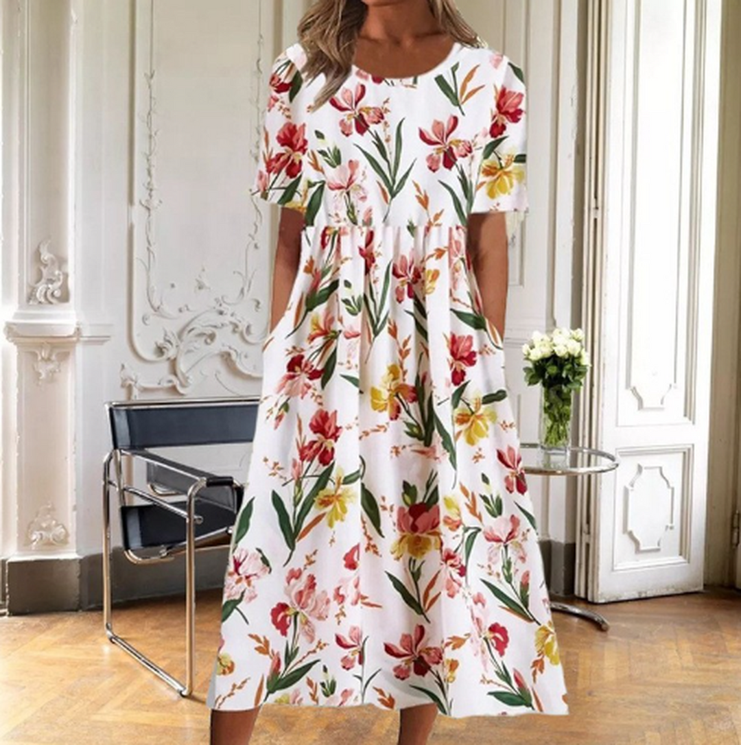 Alexis | Women's Botanical Print Midi Summer Dress