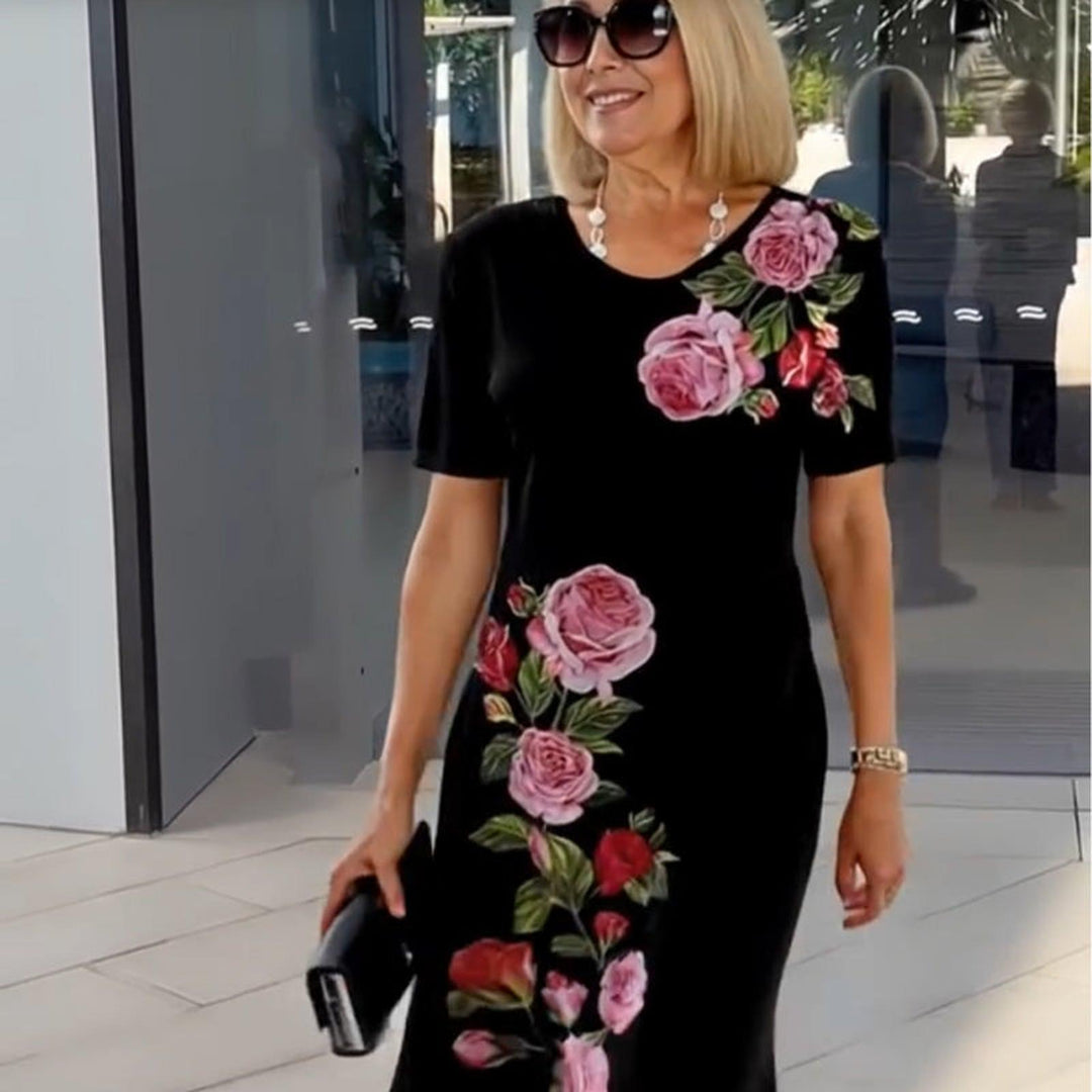 Alice | Women's Floral Print Midi Summer Dress