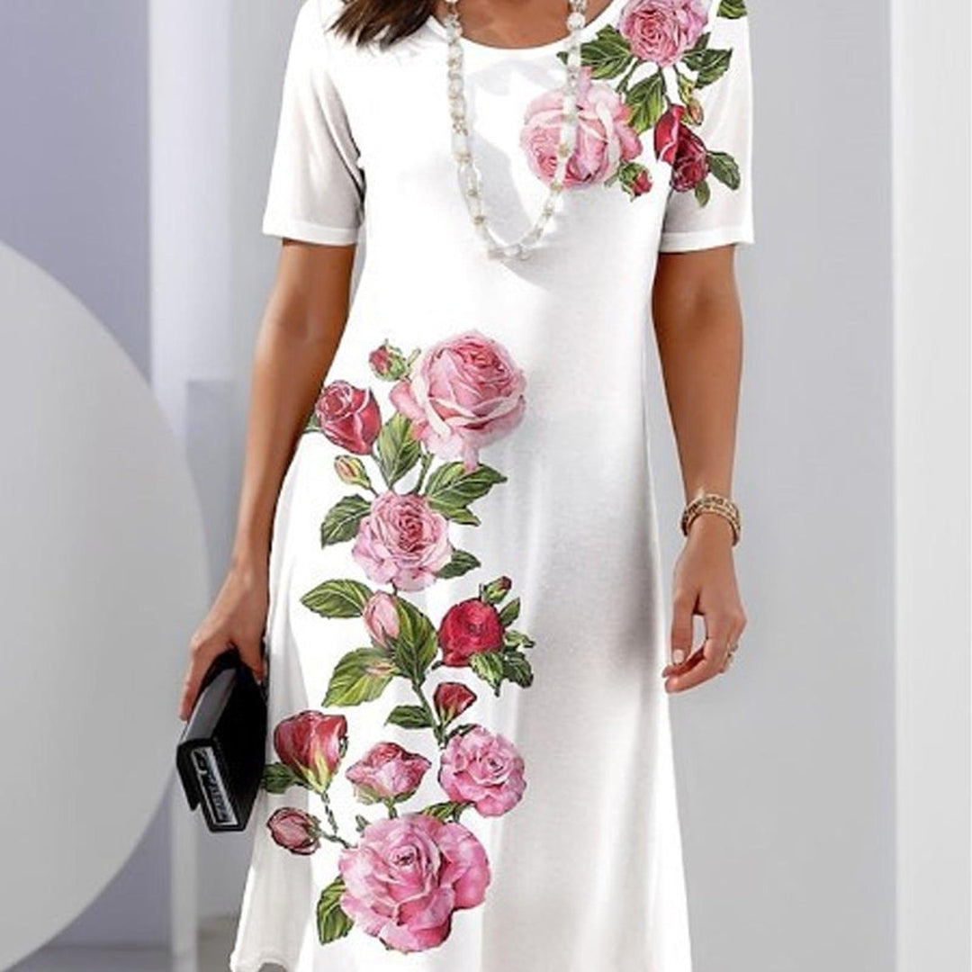 Alice | Women's Floral Print Midi Summer Dress