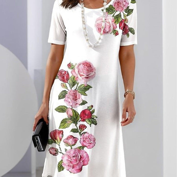 Alice | Women's Floral Print Midi Summer Dress