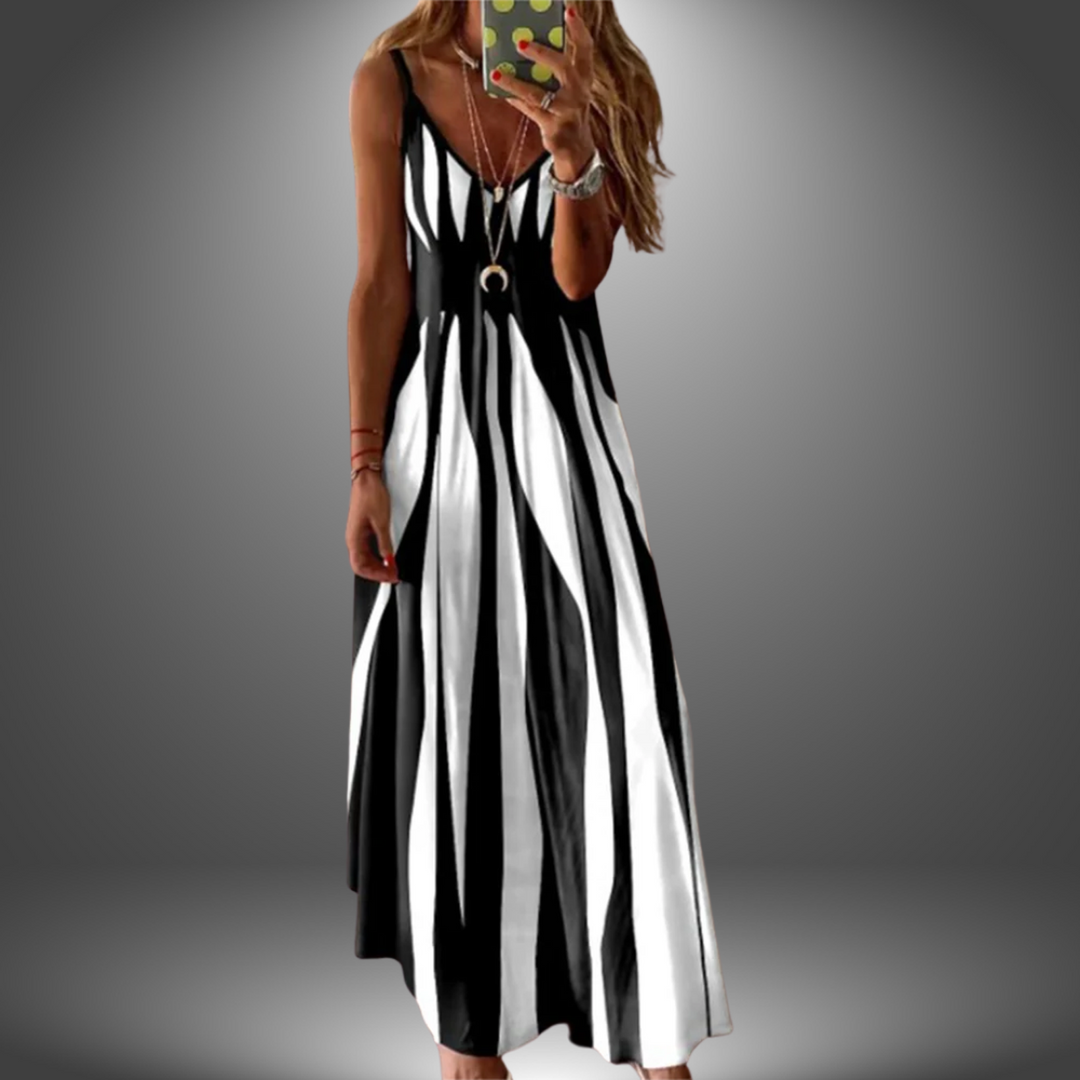 Alira | Striped Sleeveless Maxi Dress