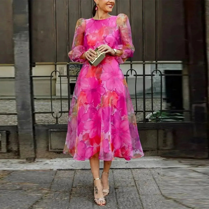 Alyssa | Women Wedding Guest Dress Formal Floral Midi Dress