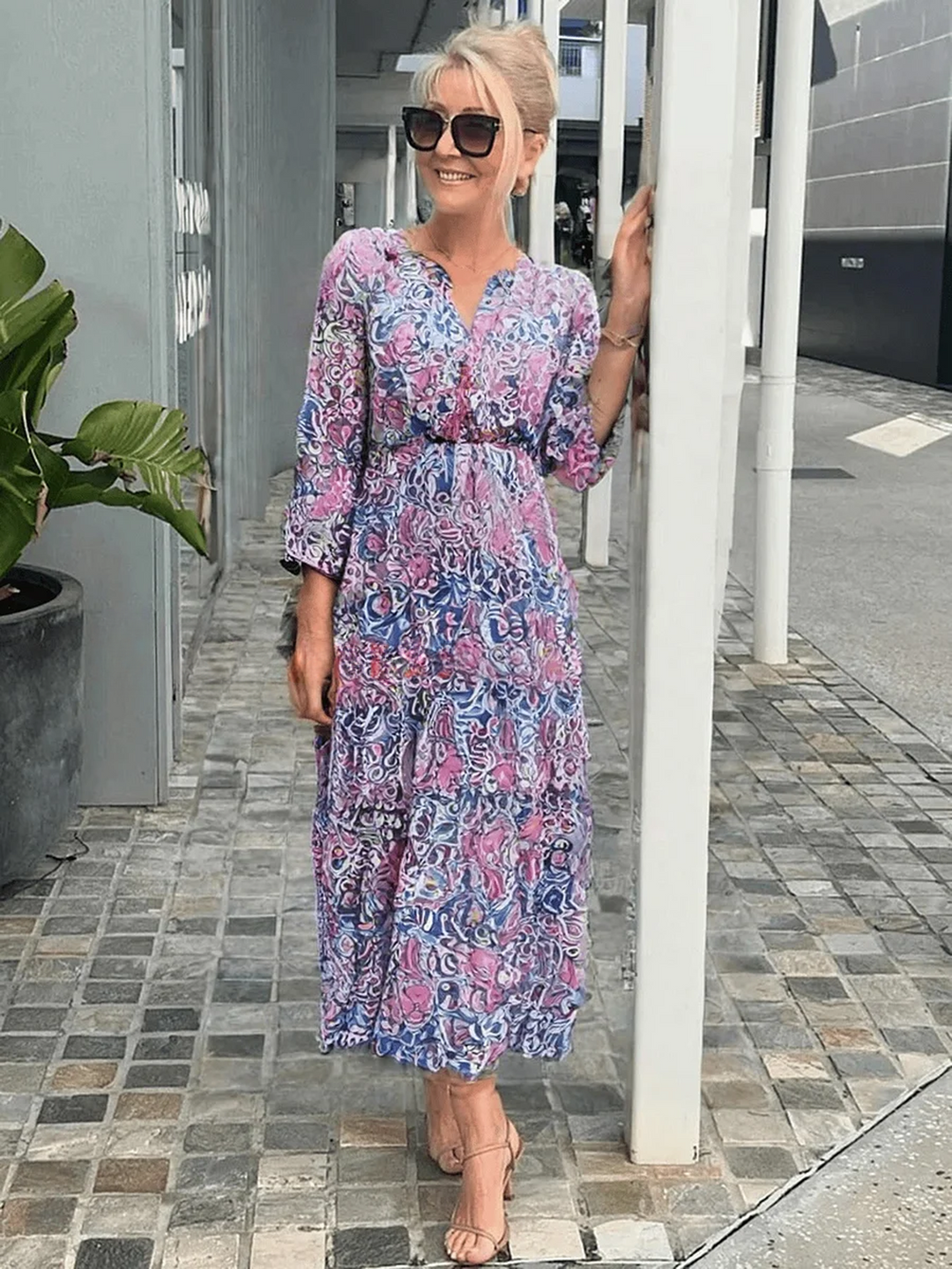 Amber | Women's Printed Wrap Midi Summer Dress