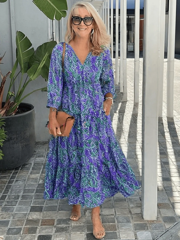 Amber | Women's Printed Wrap Midi Summer Dress