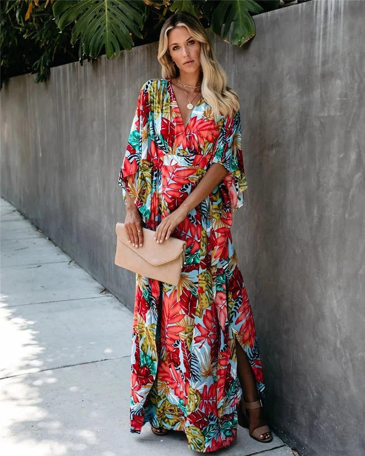 Amelia | Women Boho Printed Long Sleeve Maxi Dress