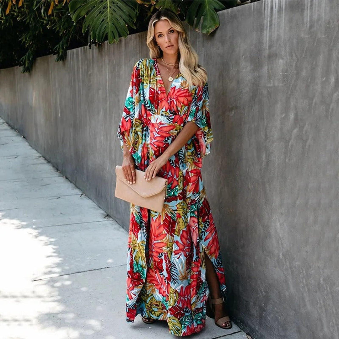 Amelia | Women Boho Printed Long Sleeve Maxi Dress