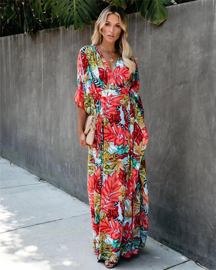 Amelia | Women Boho Printed Long Sleeve Maxi Dress