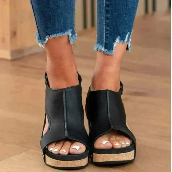 Amelia | Women's Studded Cutout Wedge Comfort Sandals