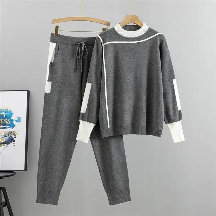 Amelia | Women's Two Piece Tracksuit Set Knit Sweater Jogger Pants