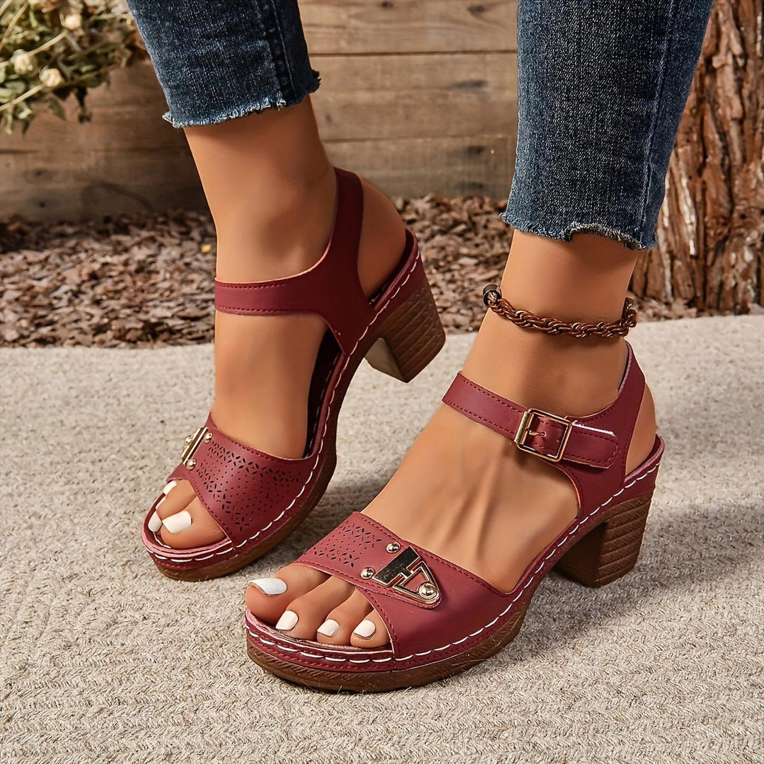 Aria | Fisherman Sandals Cushioned Platform Block Heel Ankle Strap