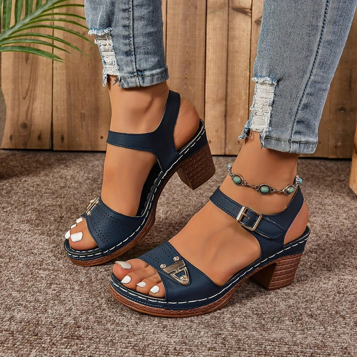 Aria | Fisherman Sandals Cushioned Platform Block Heel Ankle Strap