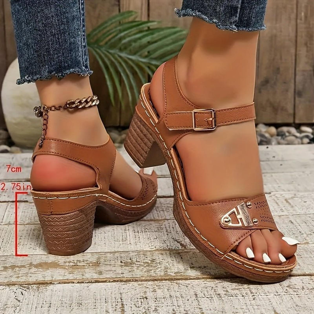 Aria | Fisherman Sandals Cushioned Platform Block Heel Ankle Strap