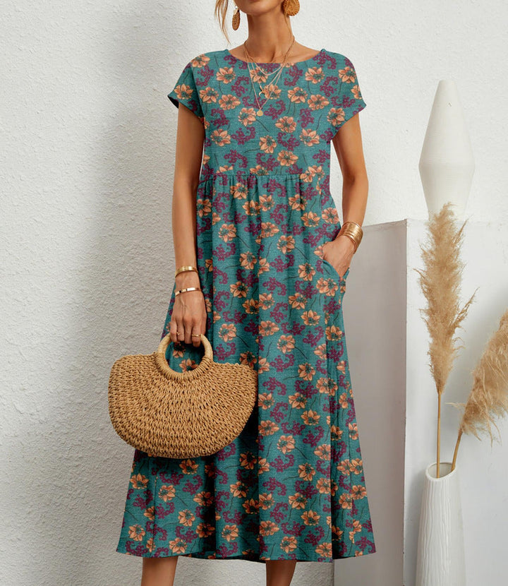 Ariana | Women's Patterned Midi Casual Summer Dress