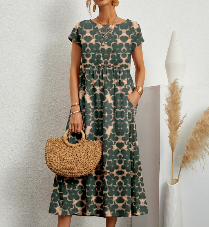 Ariana | Women's Patterned Midi Casual Summer Dress