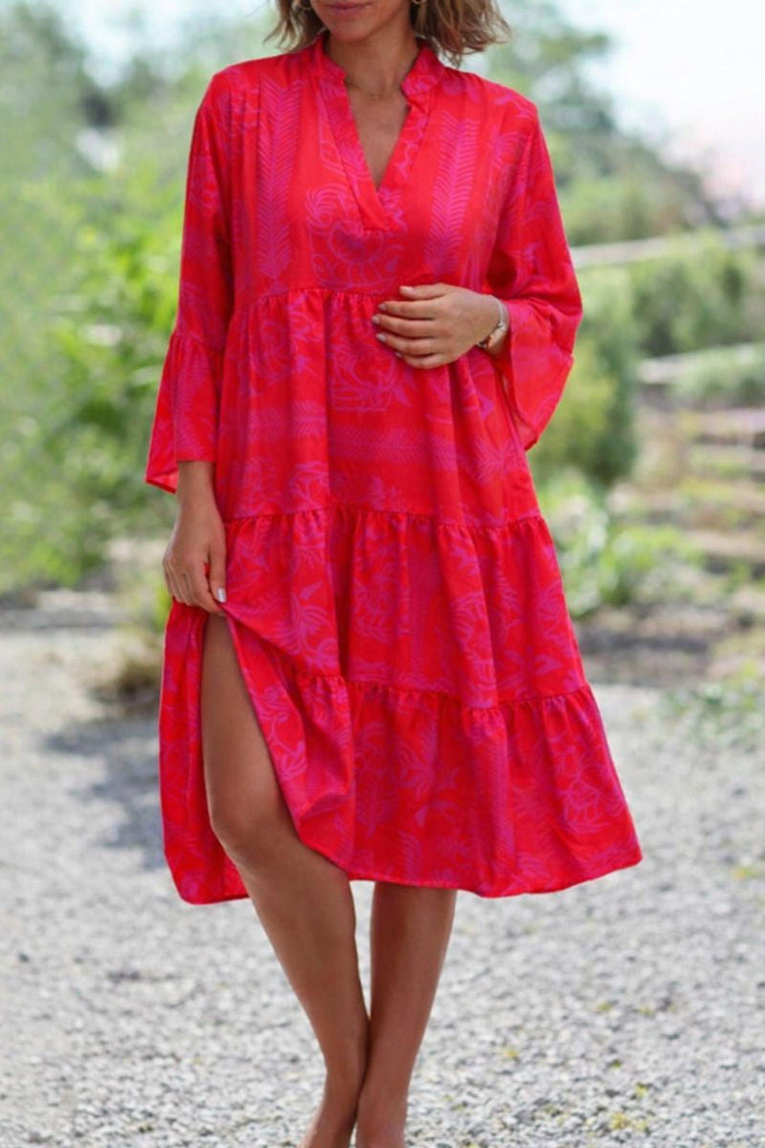 Ashley | Women’s Boho Loose Fit Midi Dress