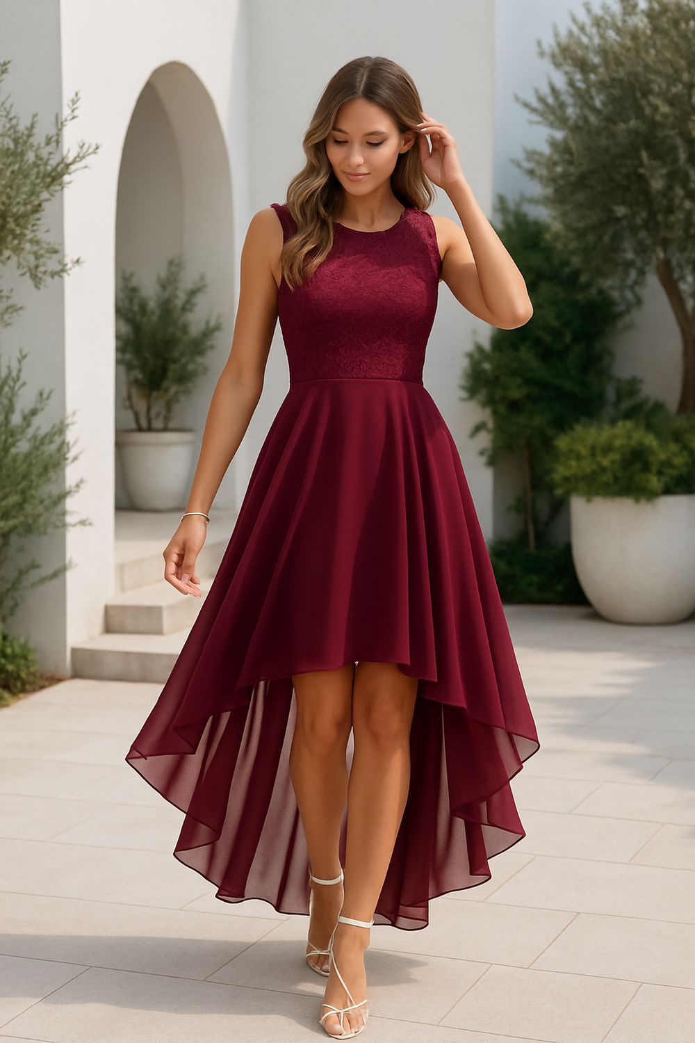 Audrey | Women’s High Low Midi Wedding Guest Dress