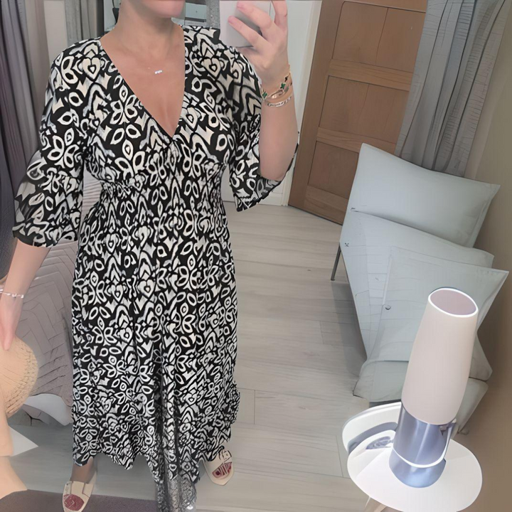 Ava | Women's Boho Loose Fit Printed Dress Casual