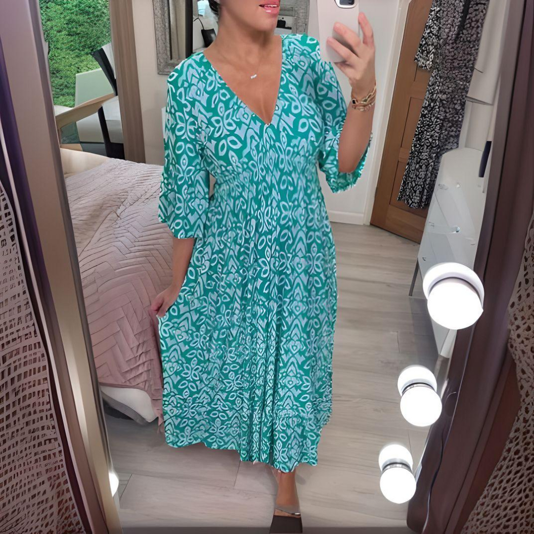 Ava | Women's Boho Loose Fit Printed Dress Casual
