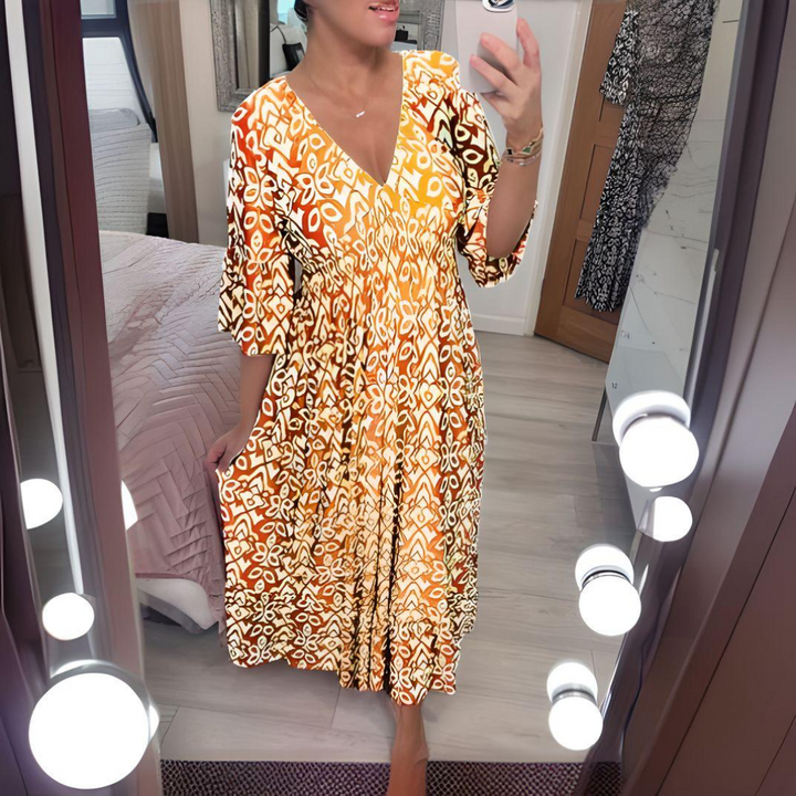 Ava | Women's Boho Loose Fit Printed Dress Casual