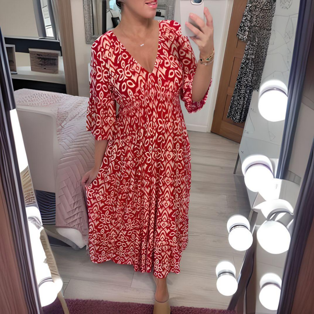 Ava | Women's Boho Loose Fit Printed Dress Casual