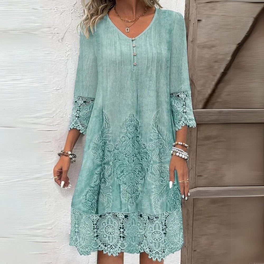 Beatrice | Women's Embroidered Lace Detail Mini Dress
