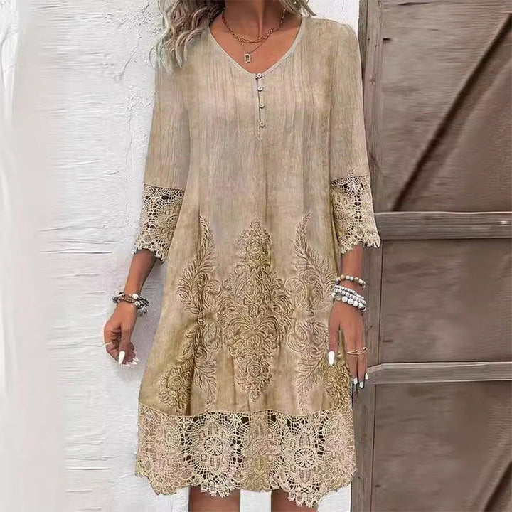 Beatrice | Women's Embroidered Lace Detail Mini Dress