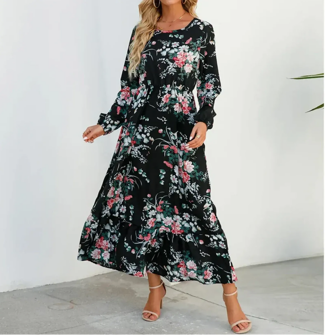 Bella | Women's Long Sleeve Floral Maxi Summer Dress