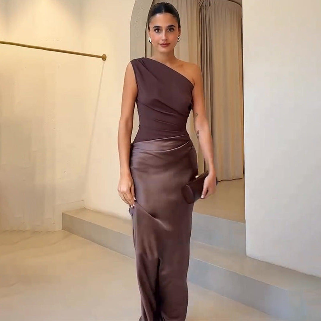 Bella | Women’s One Shoulder Midi Wedding Guest Dress