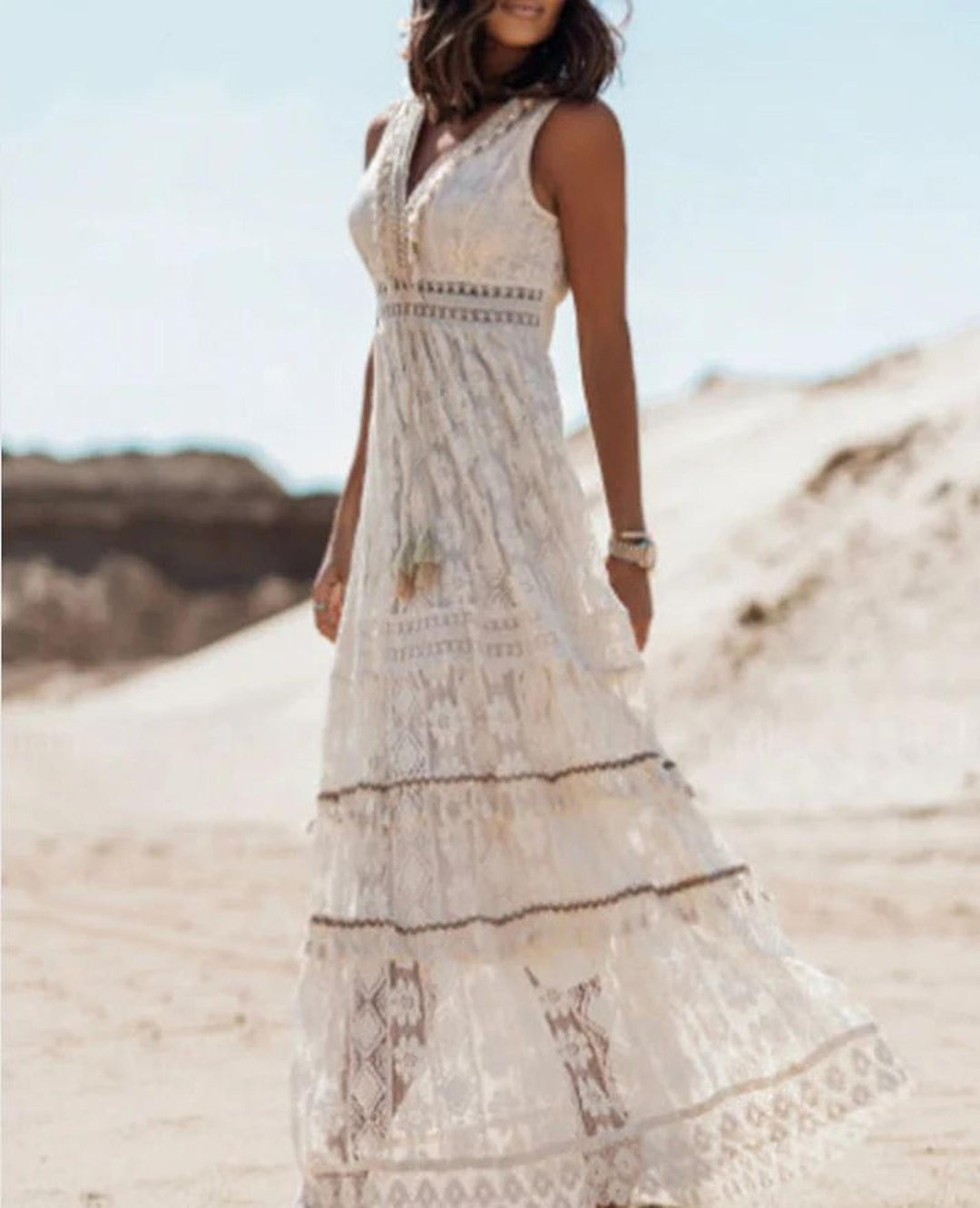 Bella | Women's Summer Boho Maxi V Neck Dress
