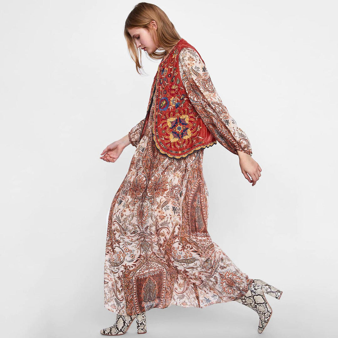 Blair | Women’s Boho Floral Open Front Vest Design