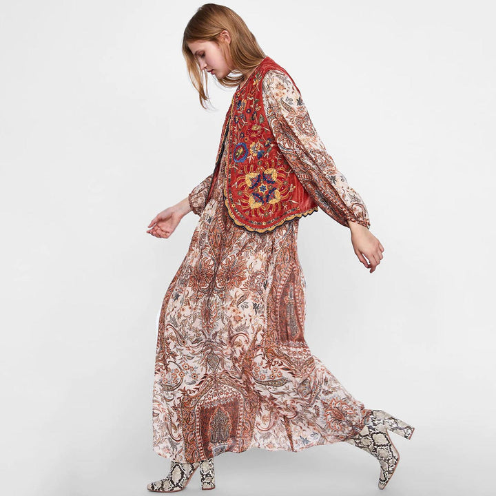 Blair | Women’s Boho Floral Open Front Vest Design