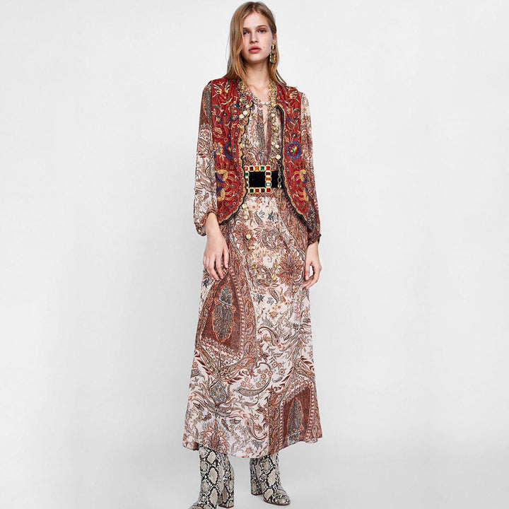 Blair | Women’s Boho Floral Open Front Vest Design