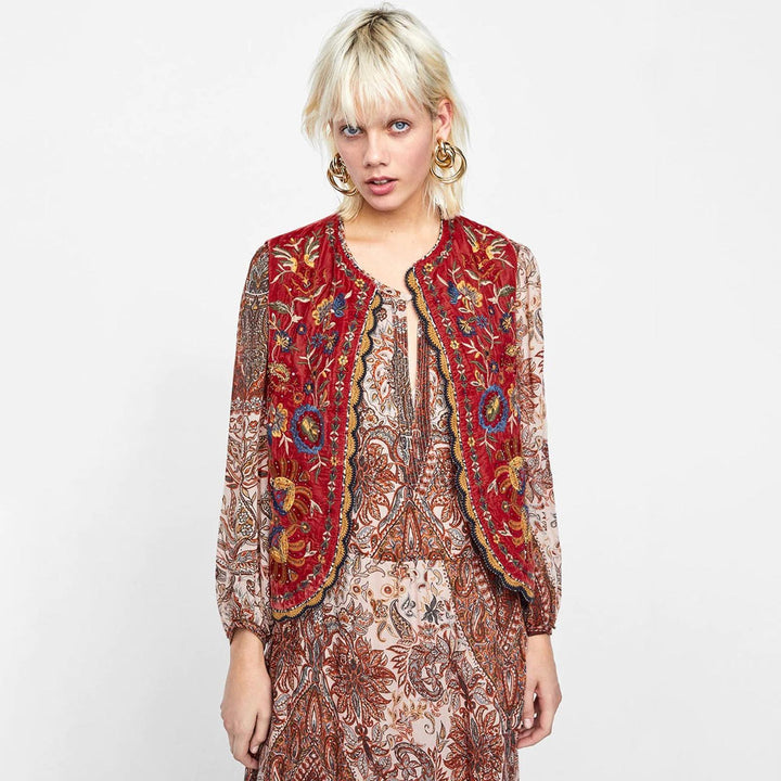 Blair | Women’s Boho Floral Open Front Vest Design