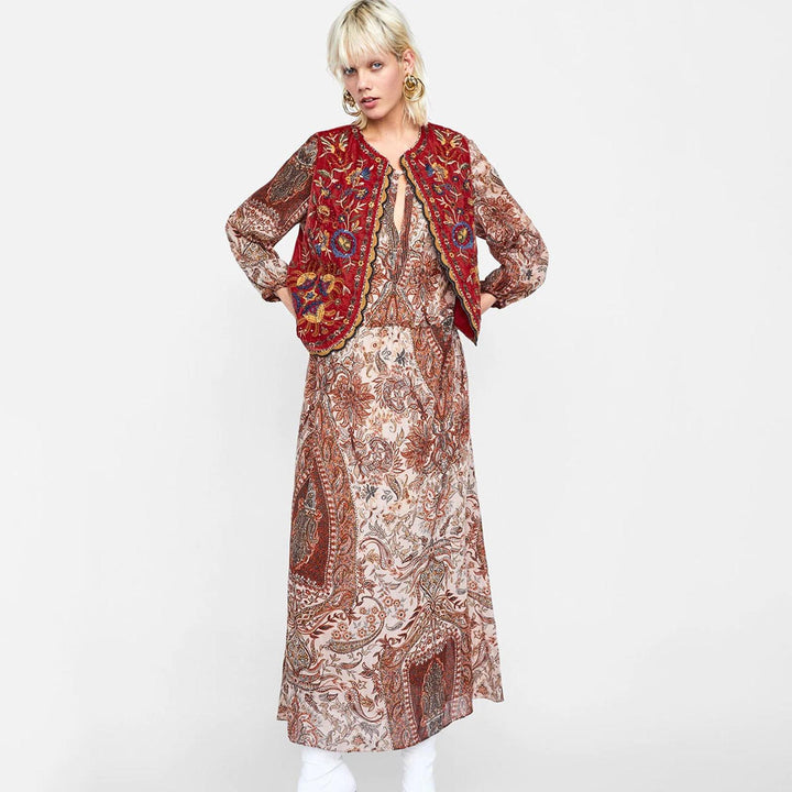 Blair | Women’s Boho Floral Open Front Vest Design