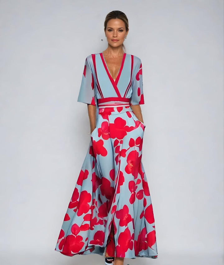 Brianna | Women's Summer Midi Wrap Floral Dress