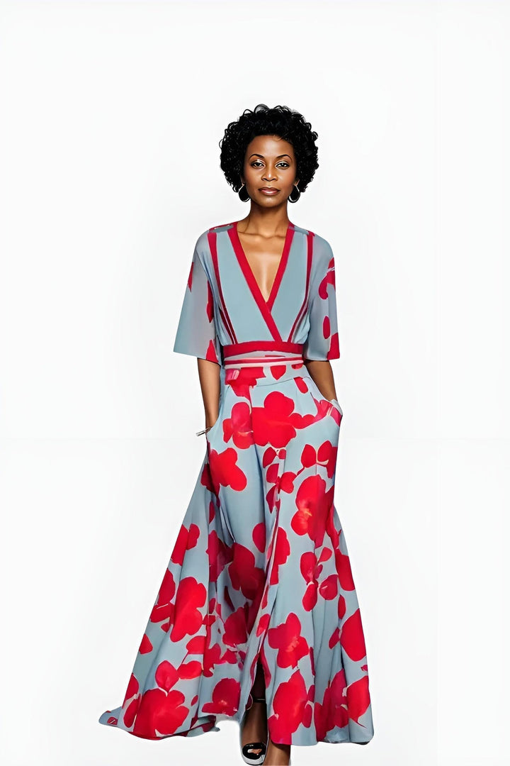Brianna | Women's Summer Midi Wrap Floral Dress