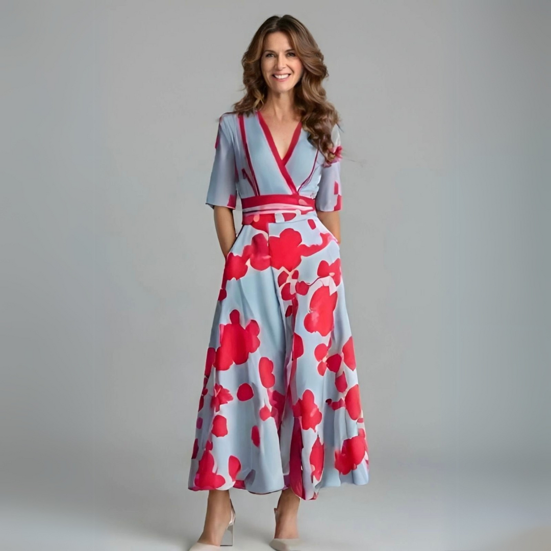 Brianna | Women's Summer Midi Wrap Floral Dress
