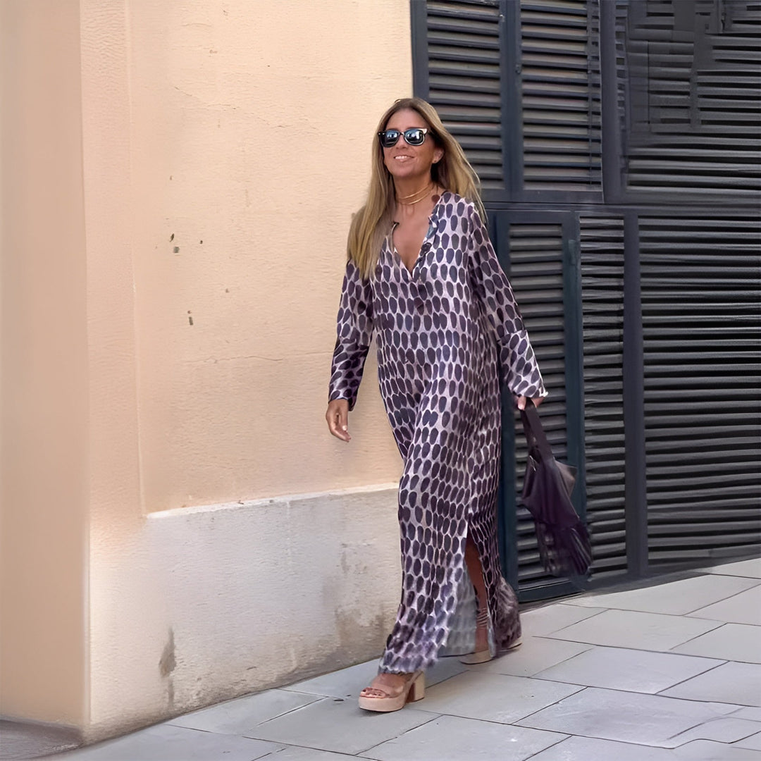 Brooklyn | Women’s Boho Printed Long Sleeve Maxi Dress