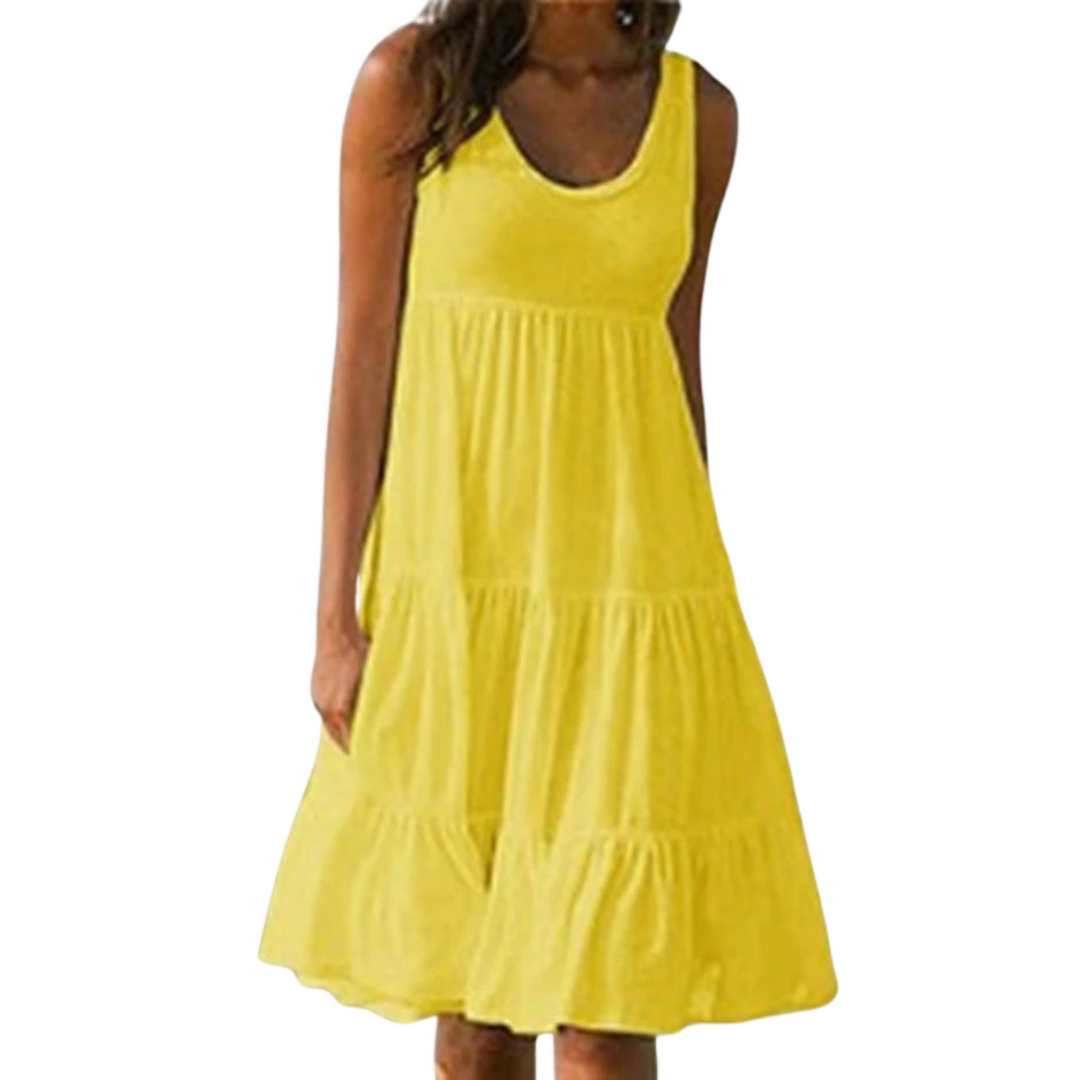 Brooklyn | Women’s Boho Sleeveless Tiered Midi Dress