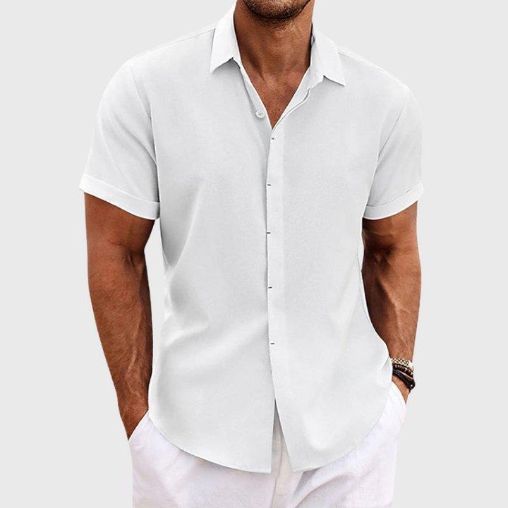 Caleb | Men's Linen Short Sleeve Shirt Button Down Regular Fit